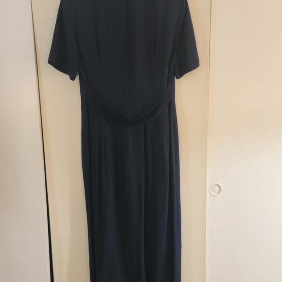 SL Fashions Ladies Dress Navy Blue-accent colors/flowers - Picture 9 of 16